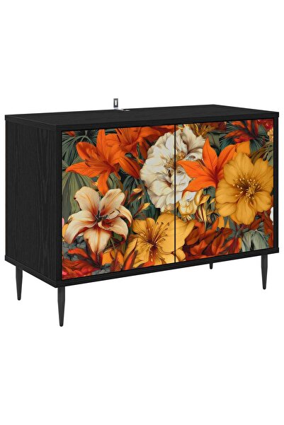vidaxl Cabinet TV GENNEP 69 x 33 x 50,5 cm Stejar Negru Lemn prelucrat