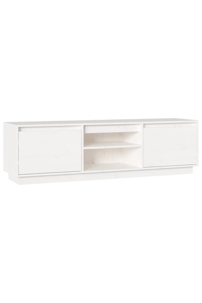 vidaxl Comodă TV, alb, 140x35x40 cm, lemn masiv de pin
