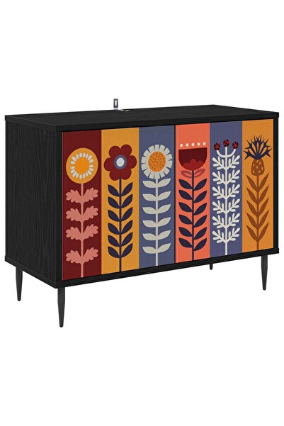 vidaxl Cabinet TV ESSEN 69 x 33 x 50,5 cm Stejar Negru Lemn prelucrat
