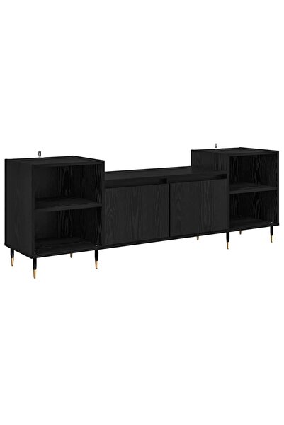vidaxl Cabinet TV 160 x 35 x 55 cm Stejar Negru Lemn prelucrat