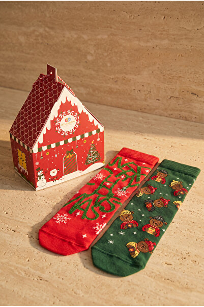 Katia&Bony Unisex Christmas Boxed 2-Piece Cotton Socks