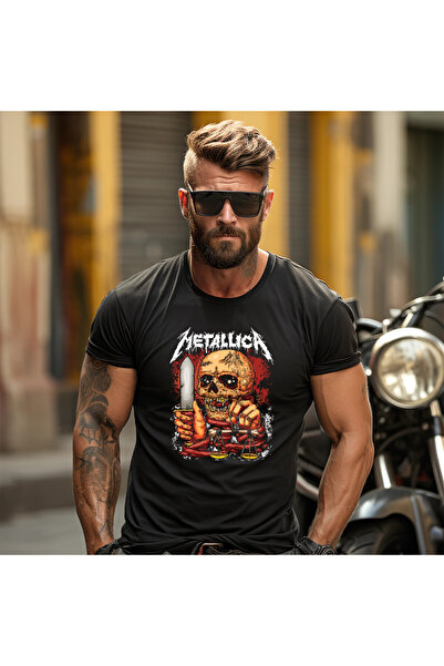 OKTANE Tricou cu imprimeu Metallica negru L