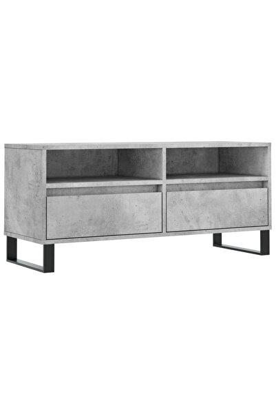 vidaxl Comodă TV, gri beton, 100x34,5x44,5 cm, lemn prelucrat