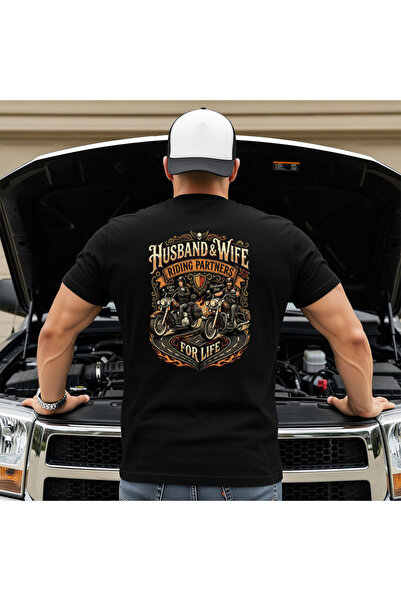 OKTANE Tricou Husband and wife motorcycles for life negru S