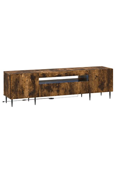 vidaxl Cabinet TV cu LED HAARLEM 153 x 35 x 43 cm Stejar fumuriu