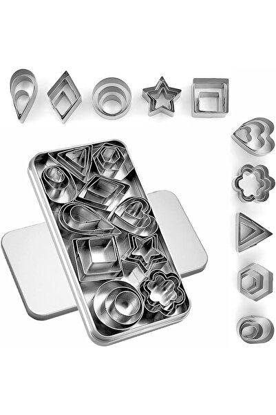Arabest 30-Piece Mini Stainless Steel Cookie Cutter Set with Storage Box,10 G...