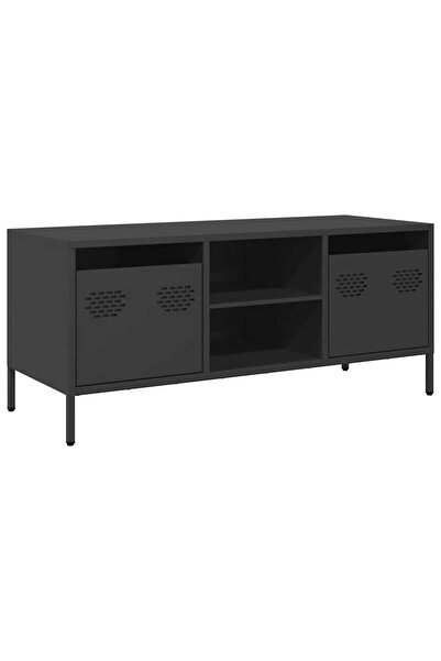 vidaxl Dulap TV, negru, 101,5x39x43,5 cm, oțel laminat la rece