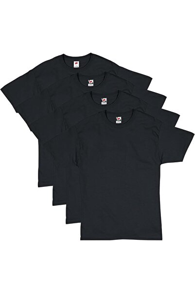 HANES قميص رجالي قصير الأكمام من كومفورت سوفت - 4 قطع (عبوة من 4 قطع)