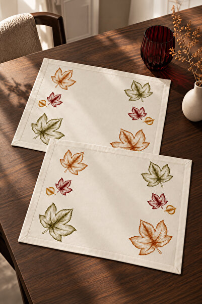 Otaera Hazel |   Leaf Patterned 2-Piece American Service Set, 35 X 45 cm