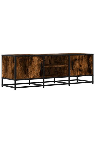 vidaxl Dulap TV stejar fumuriu, 120x35x41 cm lemn prelucrat și metal