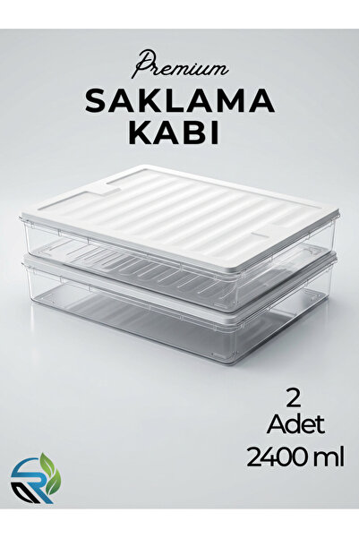 Rika Garden 2'li Set 2400 ml Şeffaf Saklama Kabı - Buzdolabı, Difriz ve Çok A...