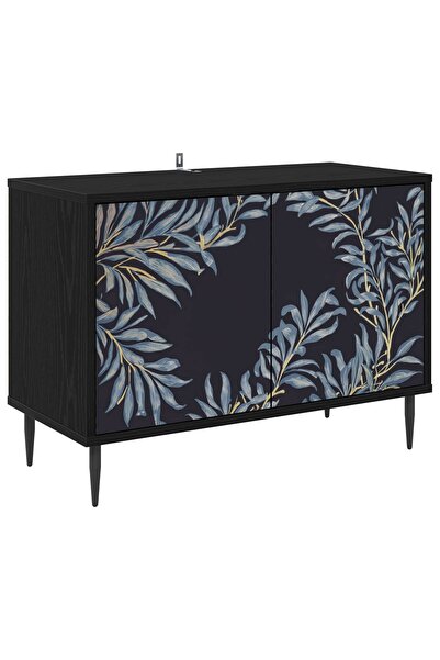 vidaxl Cabinet TV DOKKUM 69 x 33 x 50,5 cm Stejar Negru Lemn prelucrat