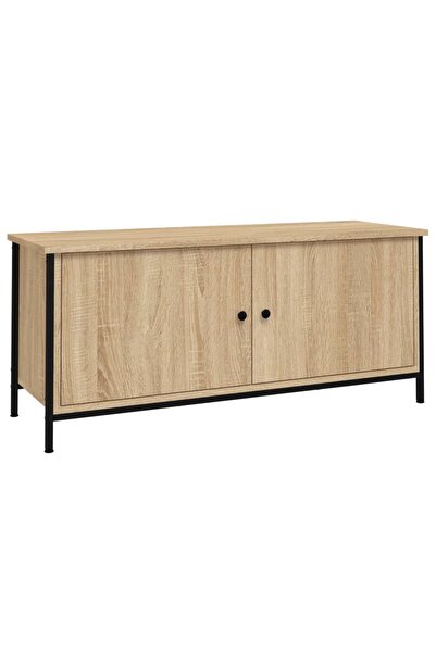 vidaxl Comodă TV cu uși, stejar sonoma, 102x35x45 cm, lemn prelucrat