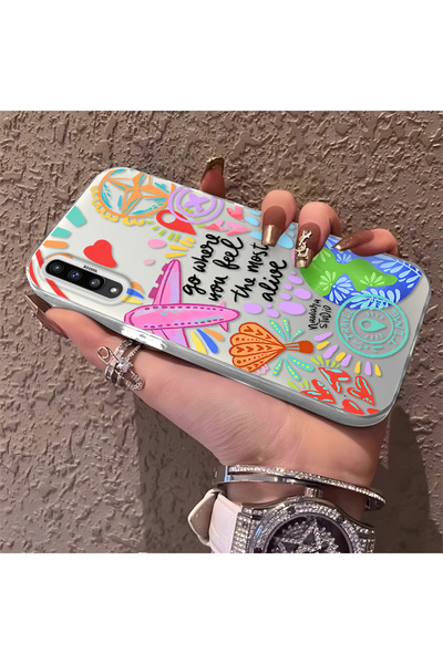 quırkshıeld Samsung Galaxy A50/A50S/A30S Uyumlu Seyahat Çizim Kılıf, Renkli D...