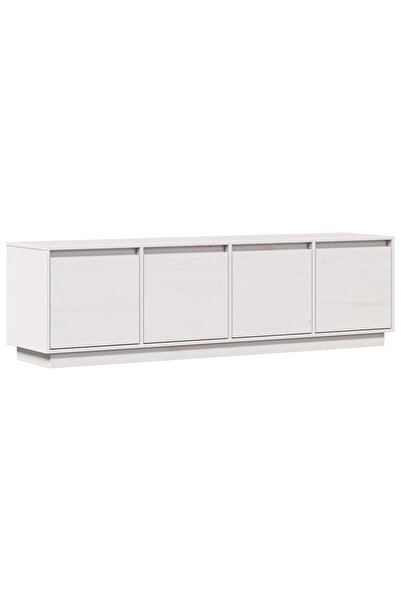 vidaxl Comodă TV, alb, 156x37x45 cm, lemn masiv de pin
