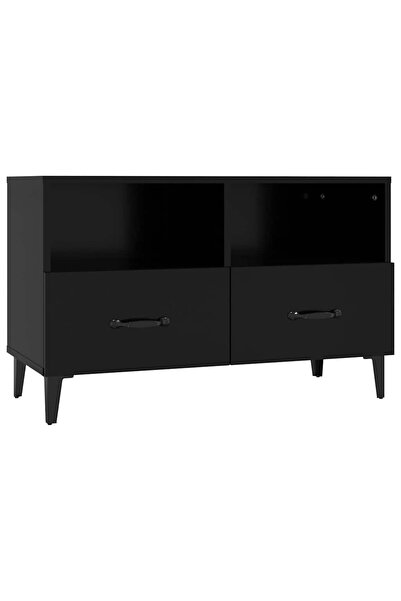 vidaxl Comodă TV, negru, 80x36x50 cm, lemn prelucrat
