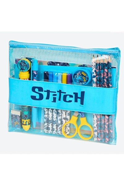 Stitch Penar transparent, Conține caiet, markere, creioane colorate, radieră,...