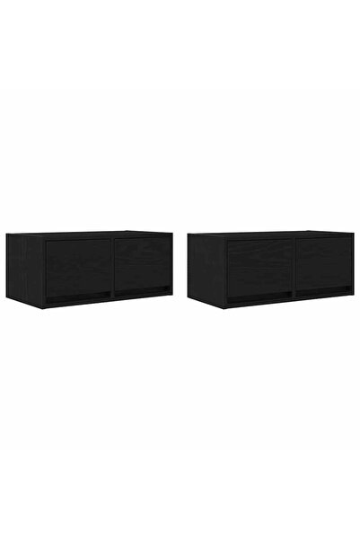 vidaxl Dulapuri TV 2 buc stejar negru 60x31x25,5 cm lemn prelucrat