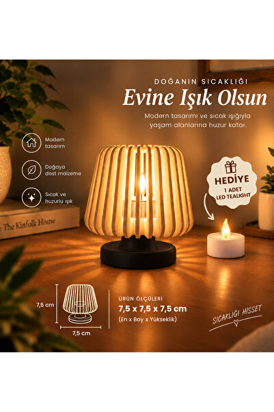 Genel Markalar Dekoratif Mini Abajur LED Tealight Mumluk