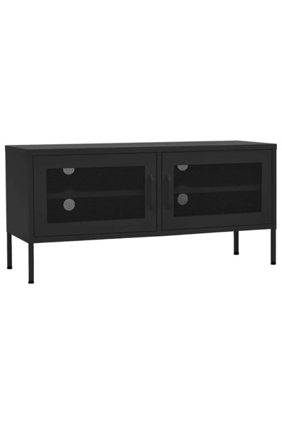 vidaxl Comodă TV, negru, 105x35x50 cm, oțel