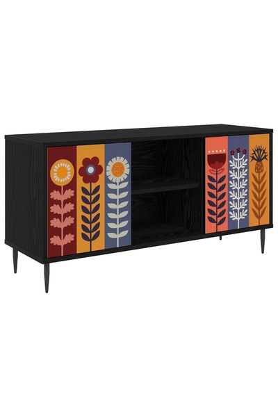 vidaxl Cabinet TV ESSEN 102 x 33 x 51 cm Stejar Negru Lemn prelucrat