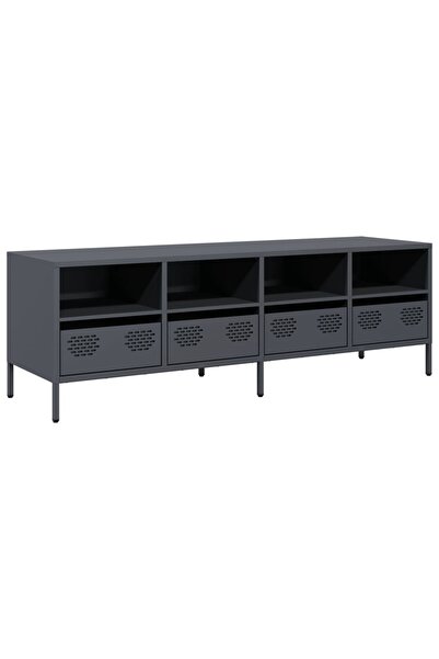 vidaxl Dulap TV, antracit, 135x39x43,5 cm, oțel laminat la rece