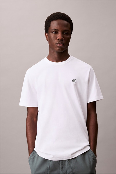 Calvin Klein Men's Brand Logo White T-Shirt Suitable for Daily Use