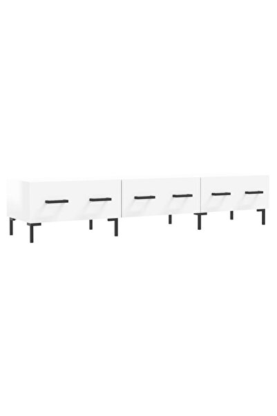 vidaxl Comodă TV, alb extralucios, 150x36x30 cm, lemn prelucrat