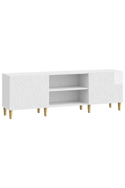 vidaxl Cabinet TV 150 x 31 x 50 cm Alb foarte lucios Lemn prelucrat