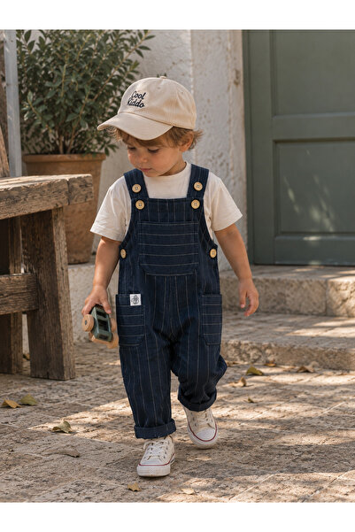 Pufiko Kids Lacivert Gabardin Salopet