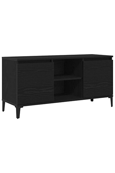 vidaxl Cabinet TV 102 x 35 x 50 cm Stejar Negru Lemn prelucrat