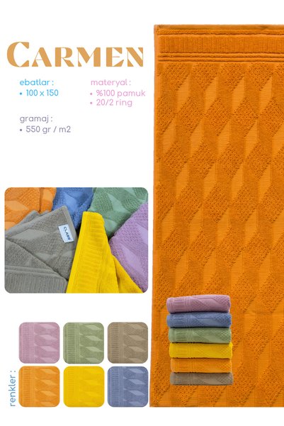 Class Premium 6lı Banyo Havlu Seti 100 X 150 cm %100 Pamuklu