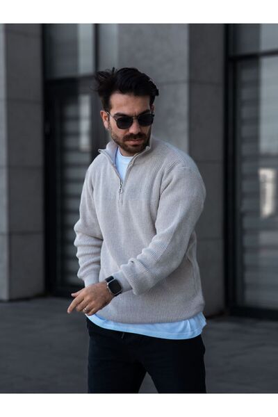 pepule Unisex Half Zip Knitwear Sweater