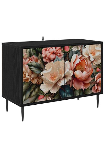 vidaxl Cabinet TV BORNE 69 x 33 x 50,5 cm Stejar Negru Lemn prelucrat