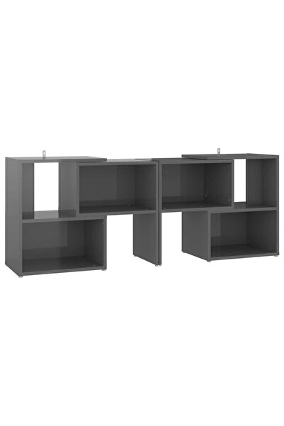 vidaxl Comodă TV, gri extralucios, 104x30x52 cm, PAL