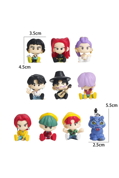 Generic Brand Set de 10 figurine cu fete vânătoare de demoni, în costume de s...