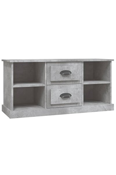 vidaxl Comodă TV, gri beton, 99,5x35,5x48 cm, lemn prelucrat