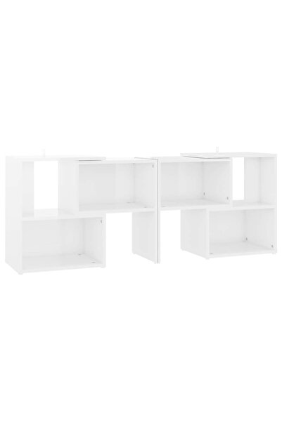 vidaxl Comodă TV, alb extralucios, 104x30x52 cm, PAL