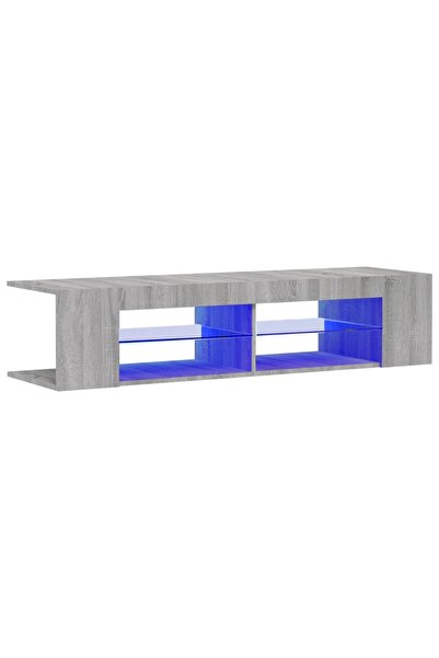 vidaxl Comodă TV cu lumini LED, gri sonoma, 135x39x30 cm