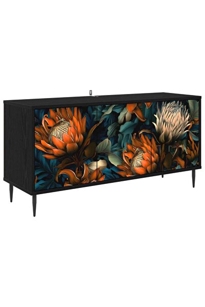 vidaxl Cabinet TV LOCHEM 102 x 33 x 51 cm Stejar Negru Lemn prelucrat