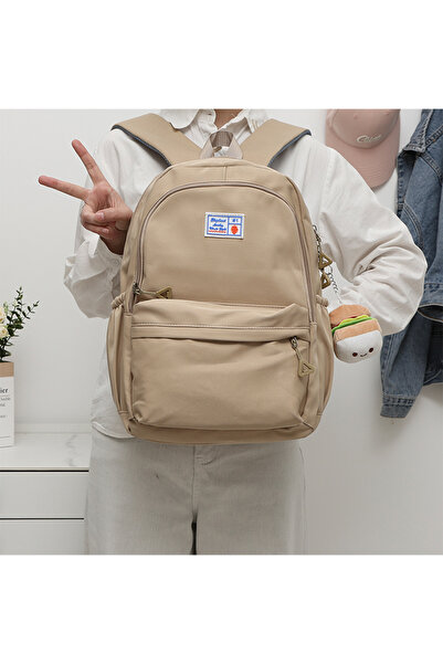 Take Two By Styli Khaki Zip-Detail Backpack