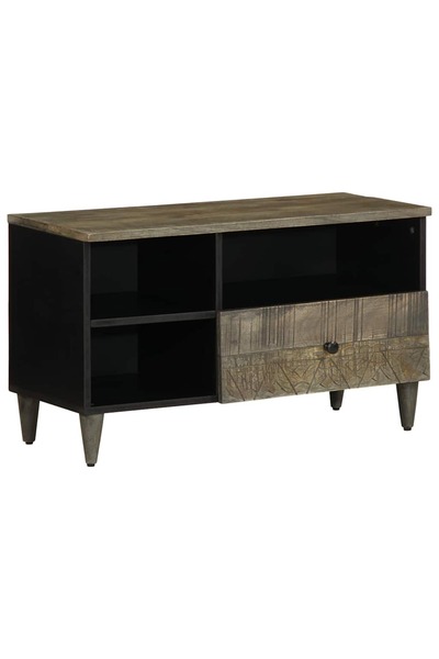 vidaxl Dulap TV, negru, 80x33x46 cm, lemn masiv de mango