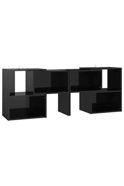vidaxl Comodă TV, negru extralucios, 104x30x52 cm, PAL