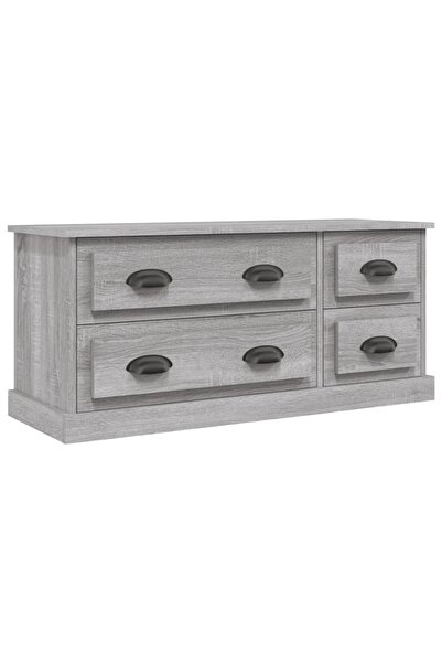 vidaxl Comodă TV, gri sonoma, 100x35,5x45 cm, lemn prelucrat