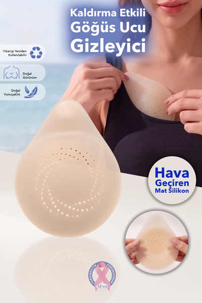 Juene Kaldırma Etkili Göğüs Ucu Kapatıcı - Mat Silikon Suya Dayanıklı Push Up...