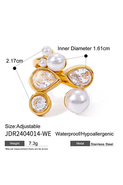 Peach Jewelry Δαχτυλίδι Μοντέρνο με Ακανόνιστη Γεωμετρική Γραμμή, από Ανοξείδ...