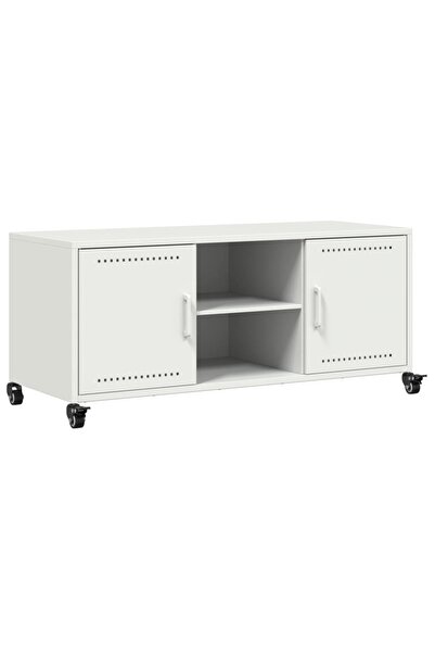 vidaxl Dulap TV, alb, 100,5x39x43,5 cm, oțel