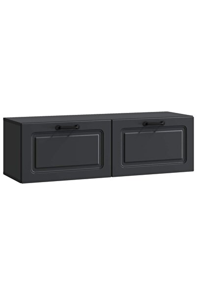 vidaxl Oglindă TV montată pe perete Pe perete Negru 98 x 31 x 30 cm