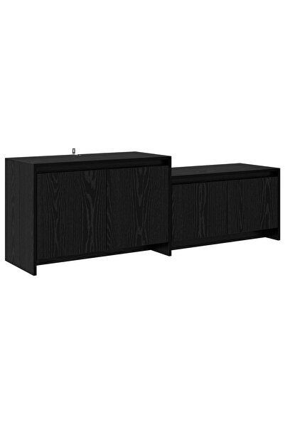 vidaxl Comodă TV 147 x 35 x 50 cm Stejar Negru Lemn compozit