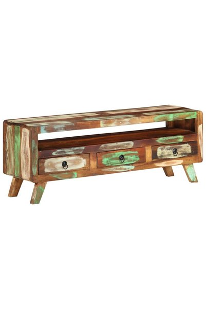 vidaxl Comodă TV, 110x30x40 cm, multicolor, lemn masiv reciclat